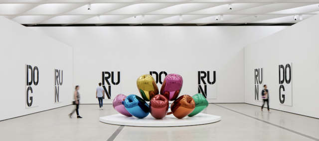 Installation of works by Christopher Wool and Jeff Koons in The Broad’s third-floor galleries. Courtesy The Broad and Diller Scofidio + Renfro. Photo: Bruce Damonte